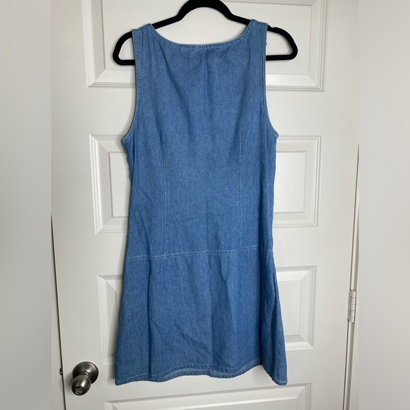 90s Vintage Blue Jean Jumper Dress - Picture 3 of 4
